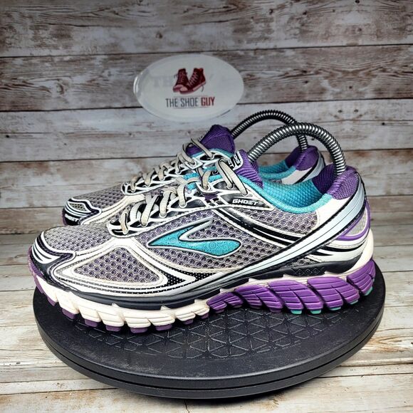 Brooks Ghost 5 Women's Size 7.5 Purple White Athletic Walking Running Shoes - Picture 3 of 10